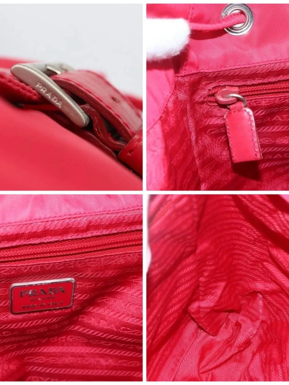 PRADA Backpack Nylon Pink Silver Auth 164369 - Picture 15 of 16